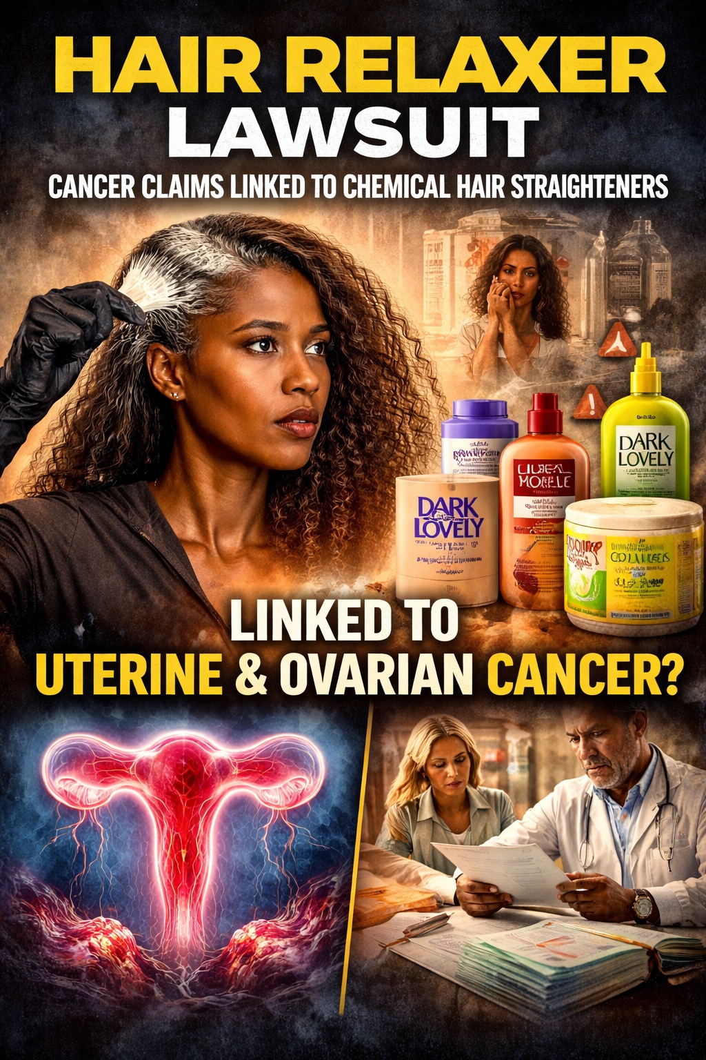 hair relaxer lawsuit involving chemical hair straighteners linked to uterine and ovarian cancer claims